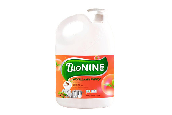 Nước rửa chén BIO NINE 1.6KG - Hương Quế (12 chai/ thùng)